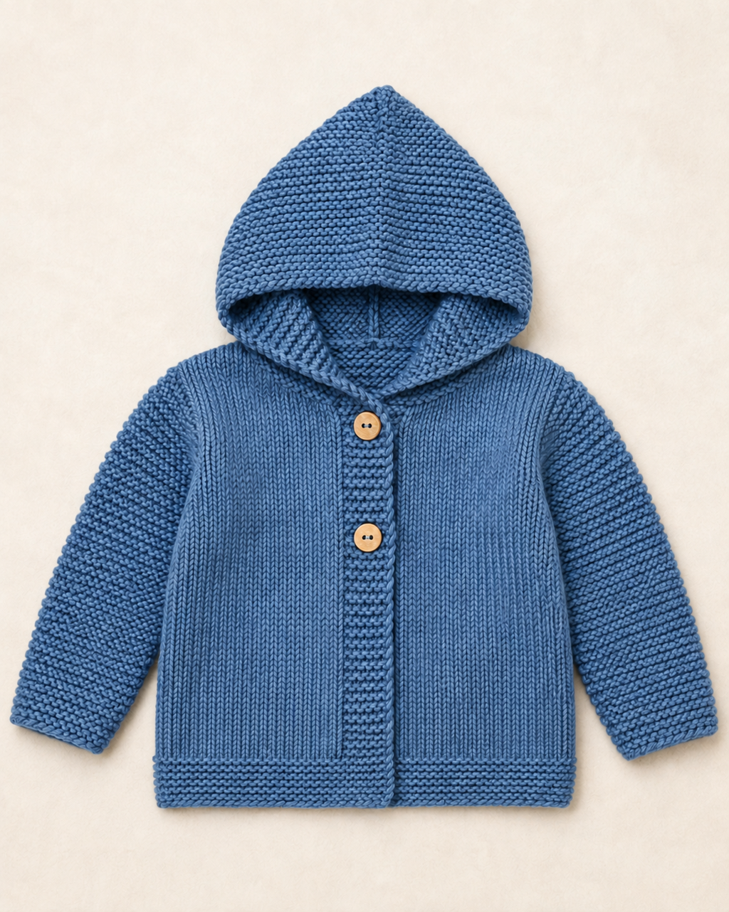 Easy Baby Hooded Jacket Cardigan Knitting Pattern PDF Aran Age 3mths - 2 years