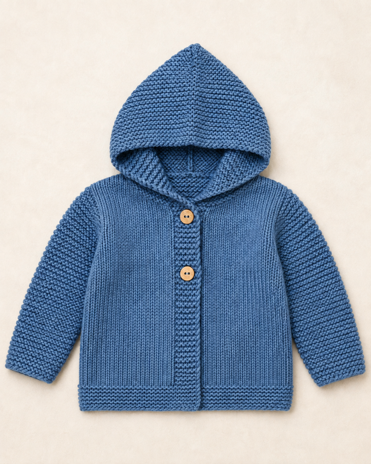 Easy Baby Hooded Jacket Cardigan Knitting Pattern PDF Aran Age 3mths - 2 years