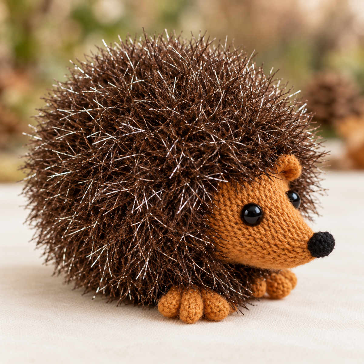 Hedgehog Knitting Pattern PDF Tinsel Chunky Woodland Toy Approx. 30 cm