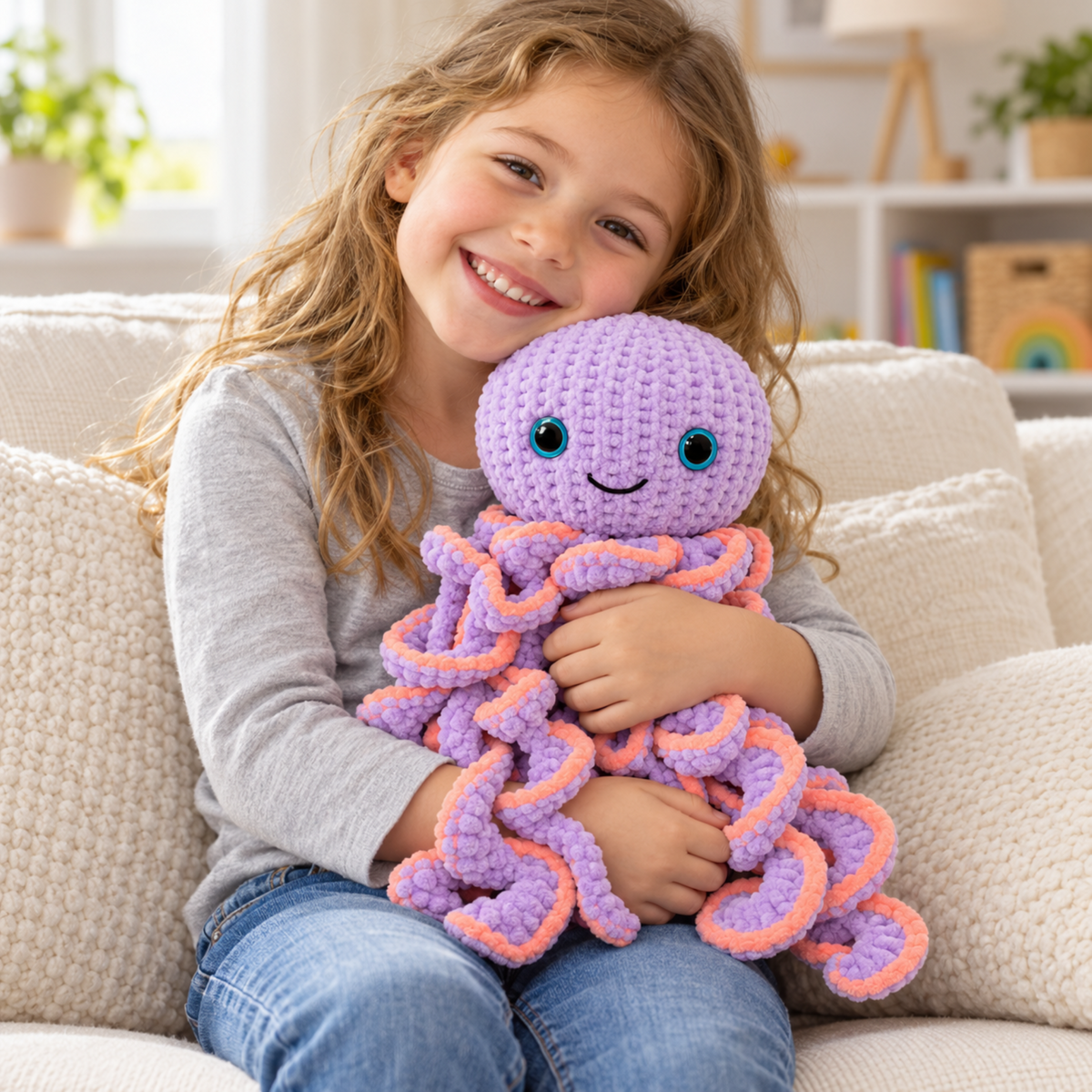 Curly Tentacle Octopus Toy Knitting Pattern PDF Flutterby Chunky