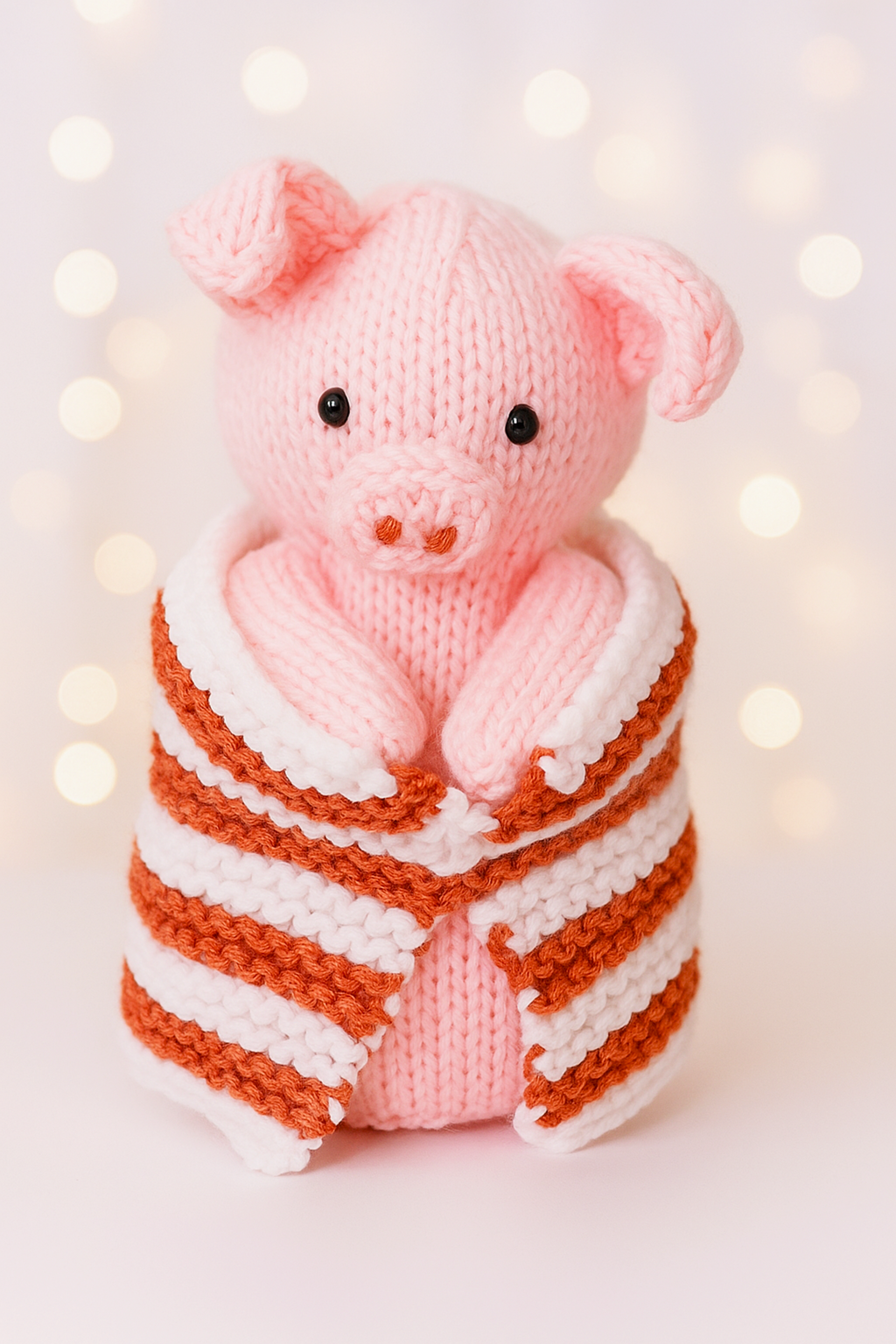 Pig in Blanket Christmas Decoration & Chocolate Orange Cover Knitting Pattern PDF