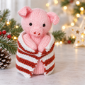 Pig in Blanket Christmas Decoration & Chocolate Orange Cover Knitting Pattern PDF