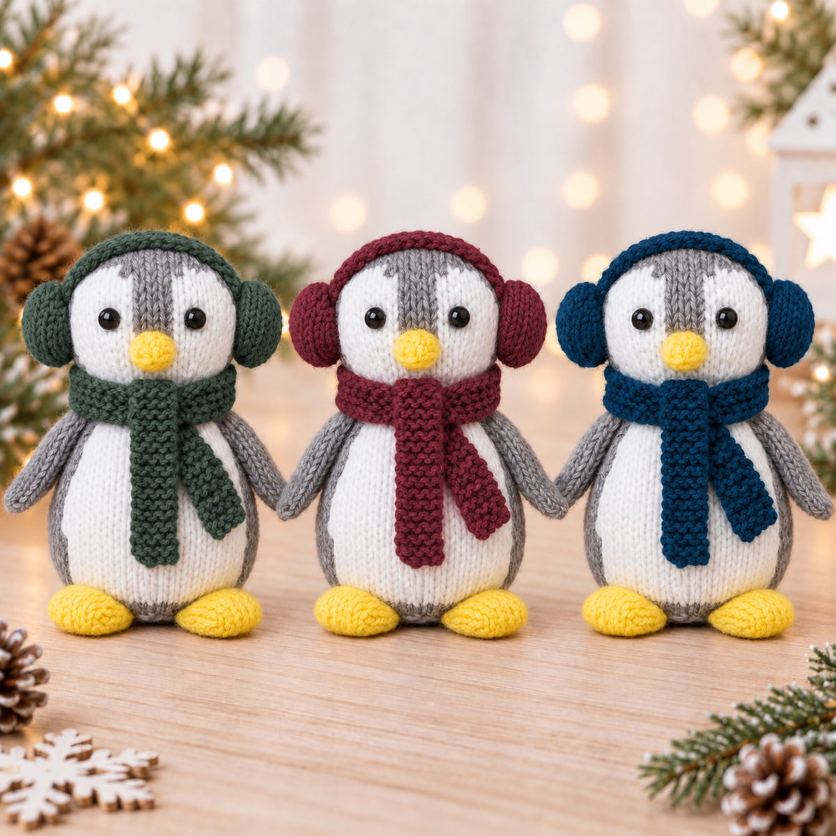 Penguin Toy & Chocolate Orange Cover Knitting Pattern PDF Christmas Decoration DK