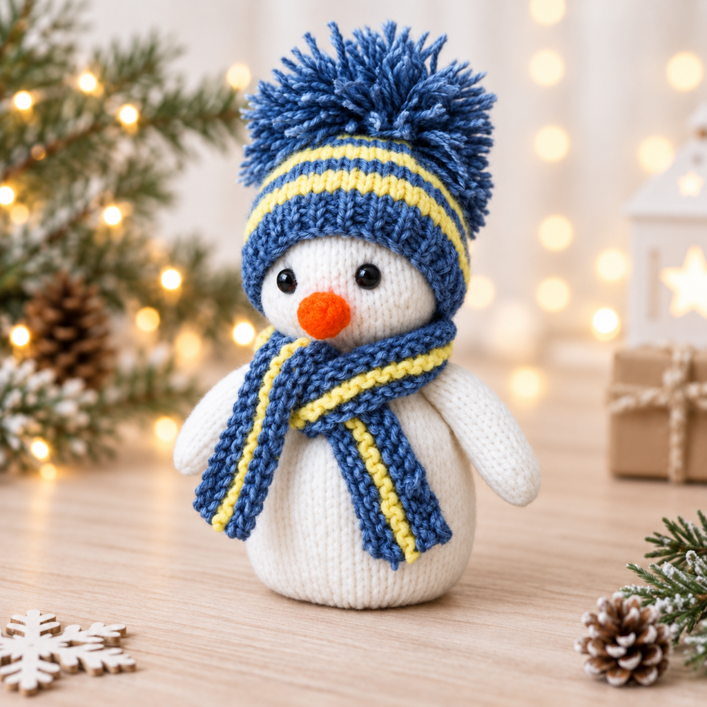 Snowman Toy & Chocolate Orange Cover Knitting Pattern PDF Christmas Gift Decoration DK
