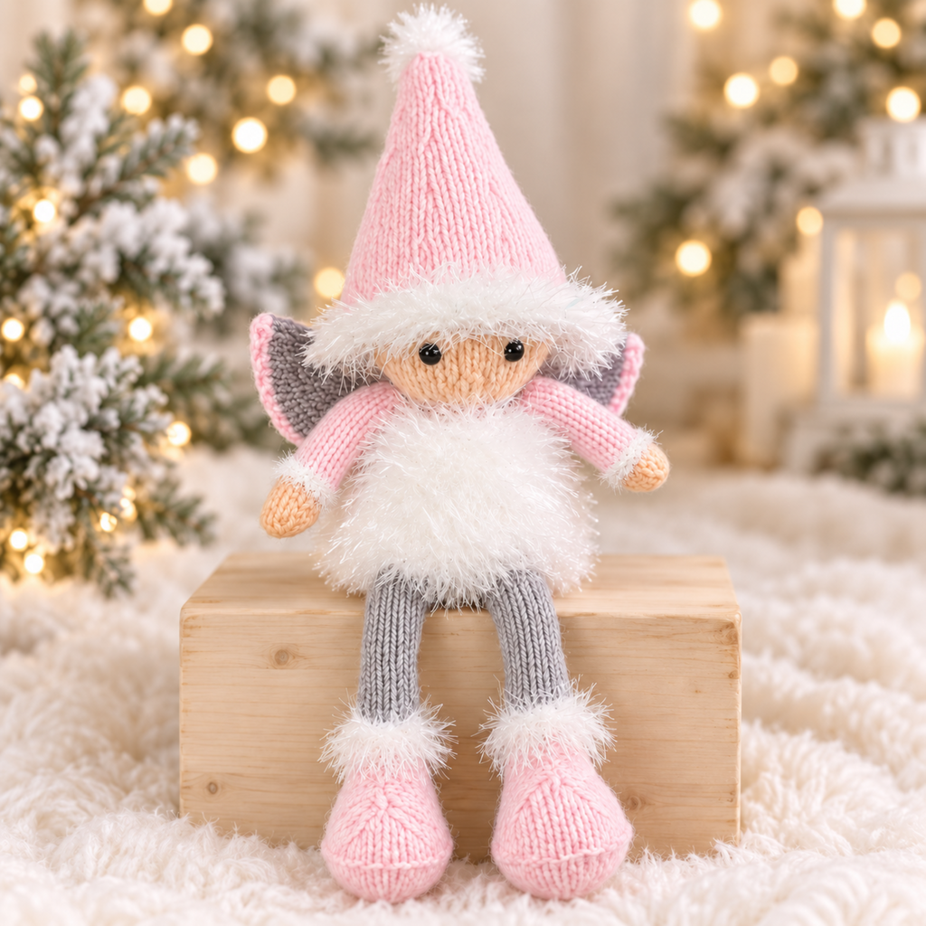 Winter Fairy Knitting Pattern PDF Chocolate Orange Cover & Stuffed Toy DK and Tinsel Chunky