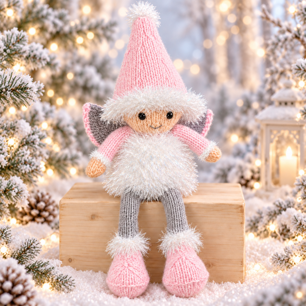 Winter Fairy Knitting Pattern PDF Chocolate Orange Cover & Stuffed Toy DK and Tinsel Chunky